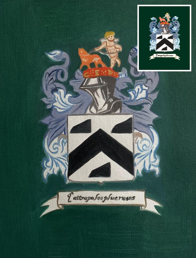 Custom hand-painted coat of arms oil painting from digital artwork